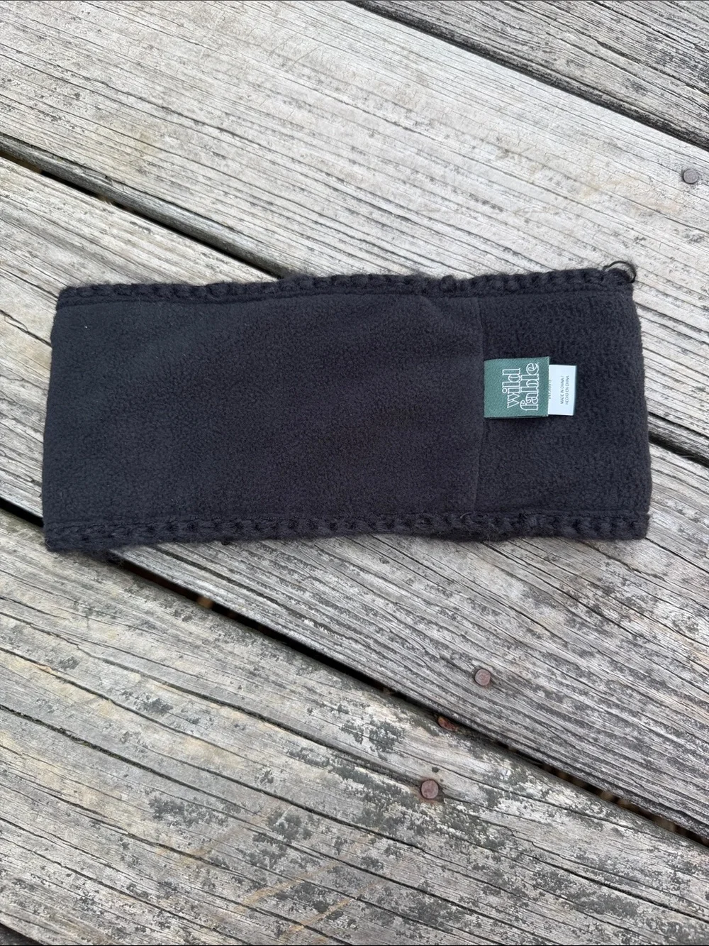 Wild Fable Black Crochet Fleece Headband, one size fits most